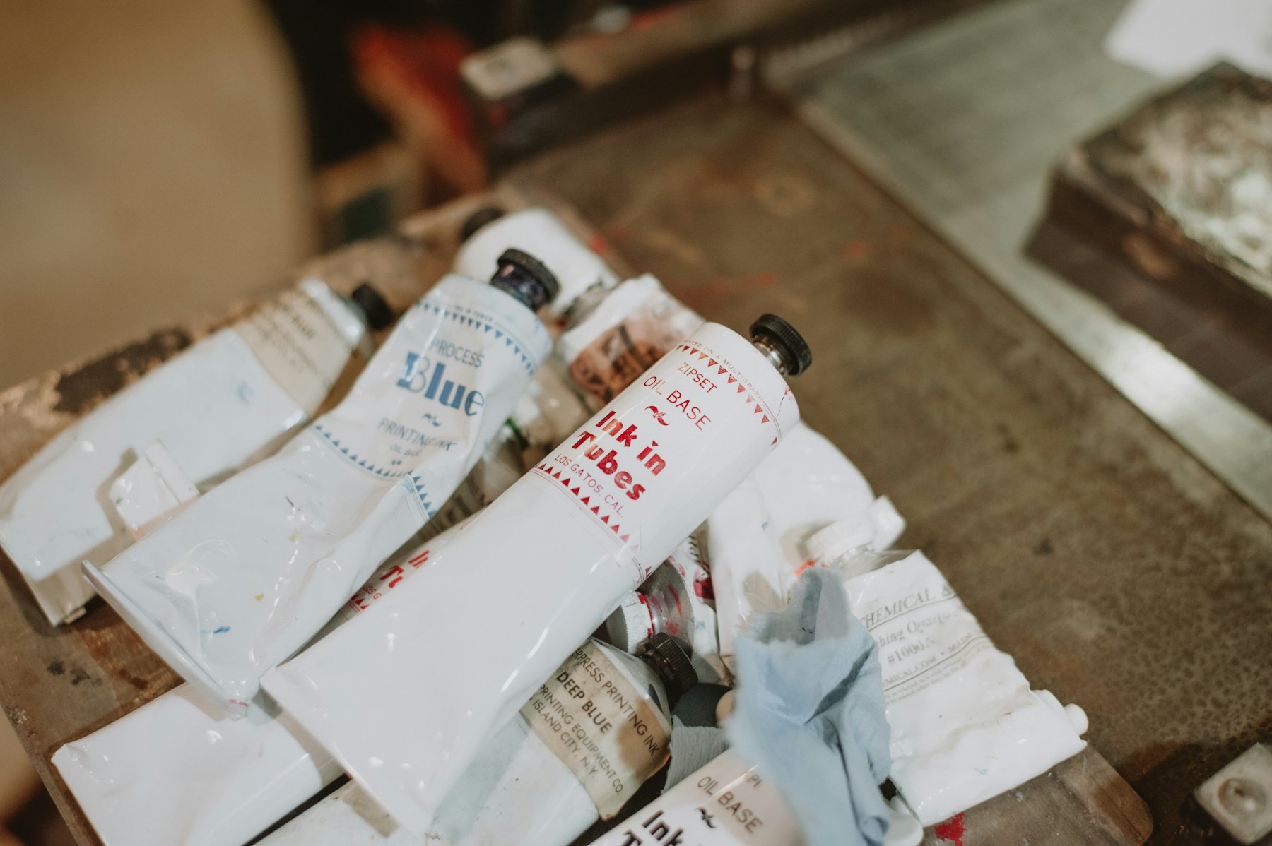 Ink on a letterpress roller