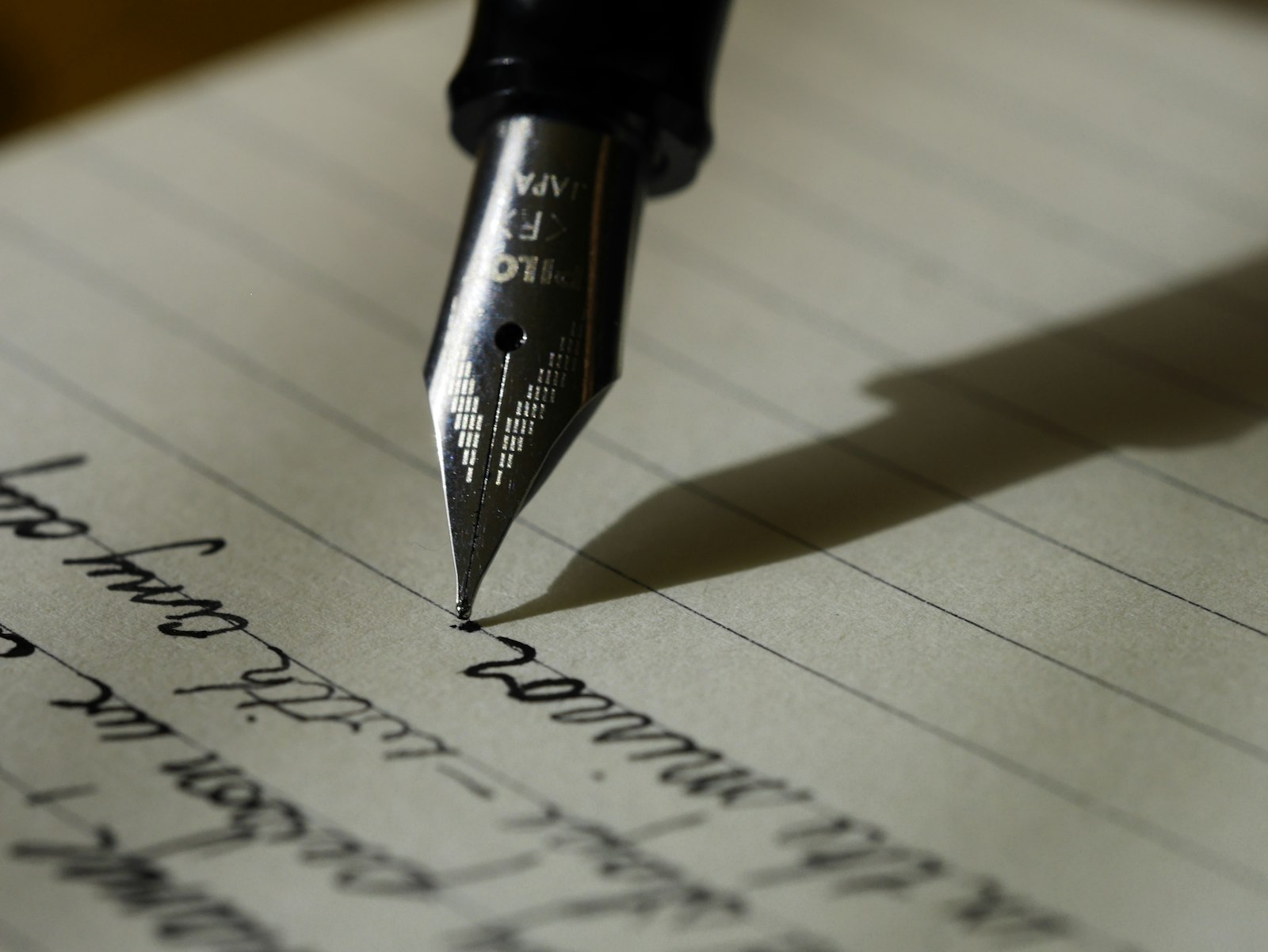 Calligraphy pen writing