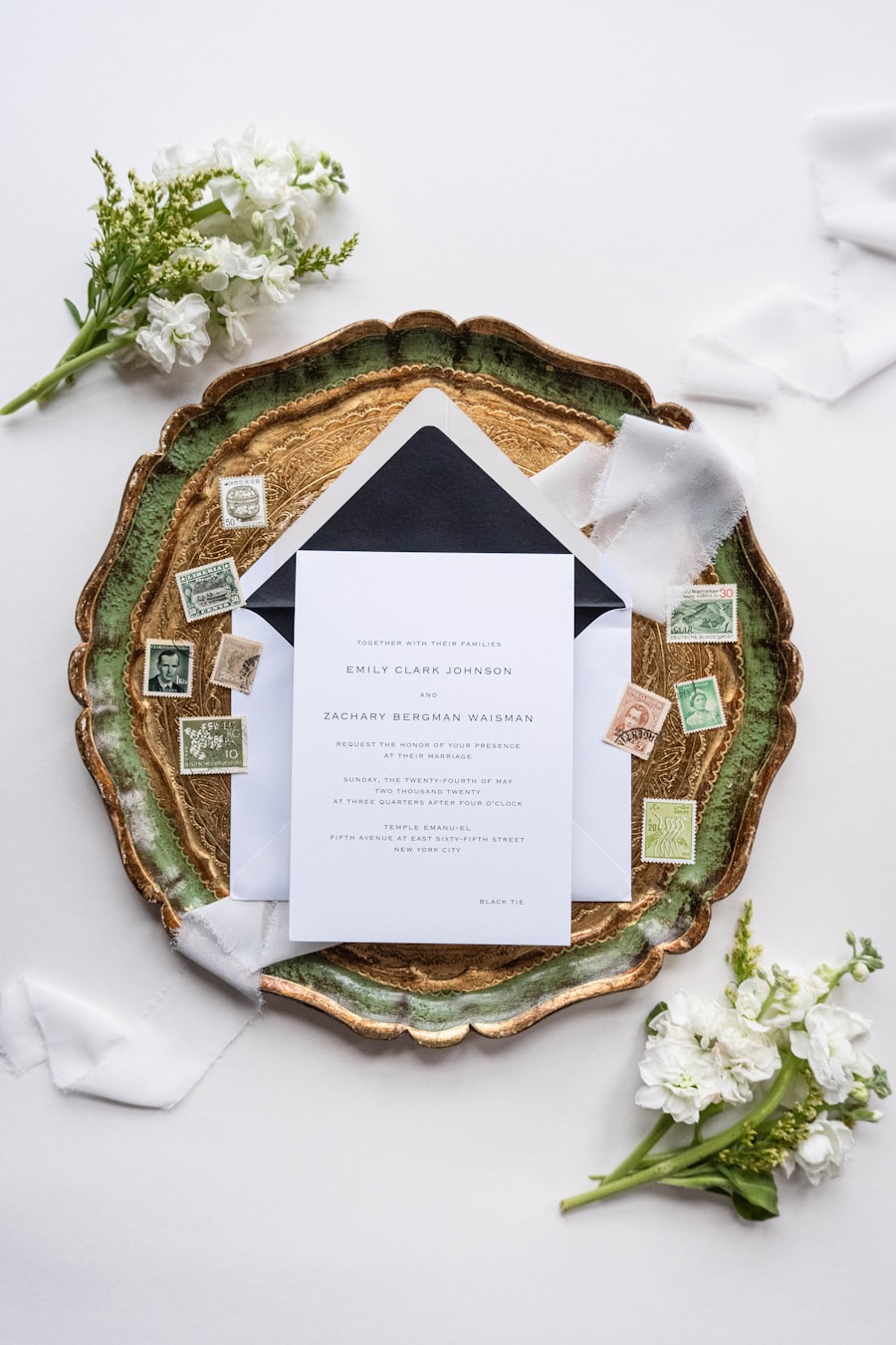 A wedding invitation suite